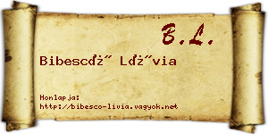 Bibescó Lívia névjegykártya